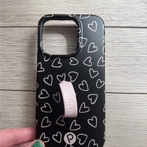 Loopy Black with Pink Heart iPhone 15/15pro Case